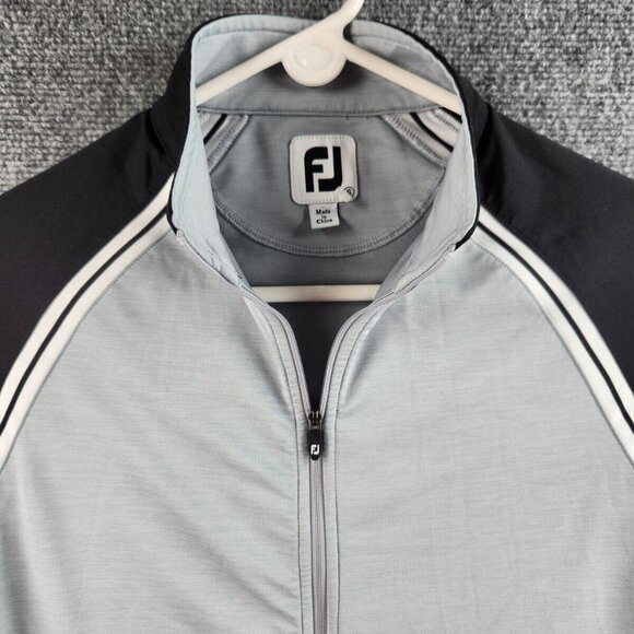 Footjoy Stretch Jacket Women Small Full Zip Golf Long Sleeve Gray Black Athletic - Picture 4 of 16
